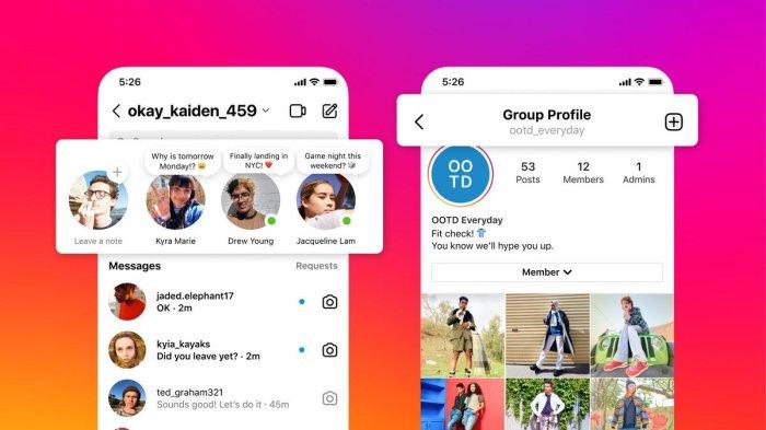 Ilustrasi Fitur Instagram Notes