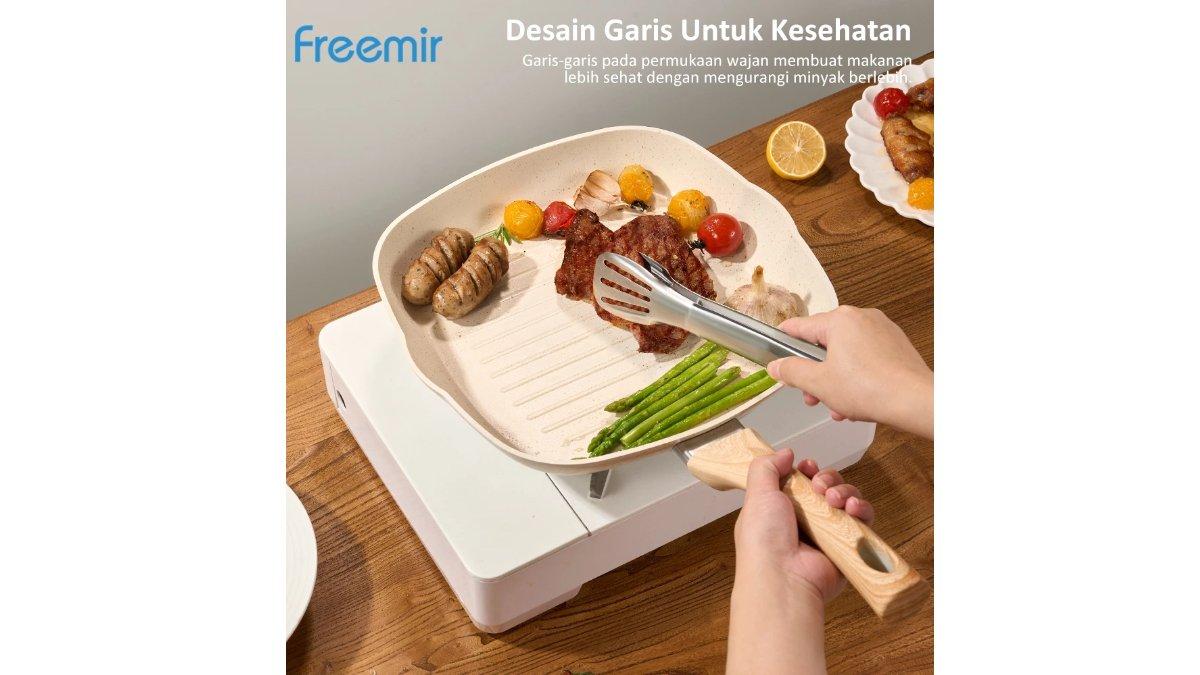 freemir 28cm Wajan Panggangan Wajan Pemanggang Anti Lengket Gril