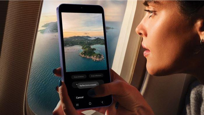 Ilustrasi pemakaian fitur Generative Edit di HP SAMSUNG