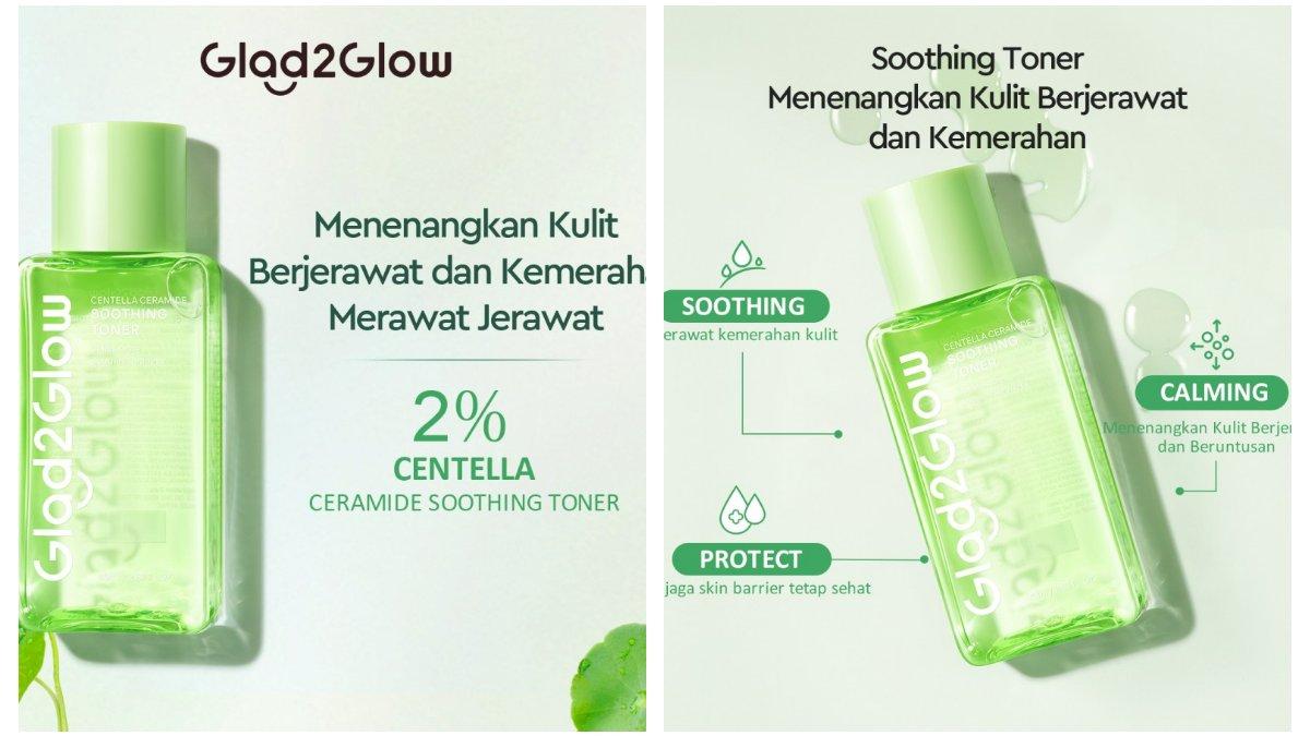 glad2glow centella ceramide soothing acne cica toner