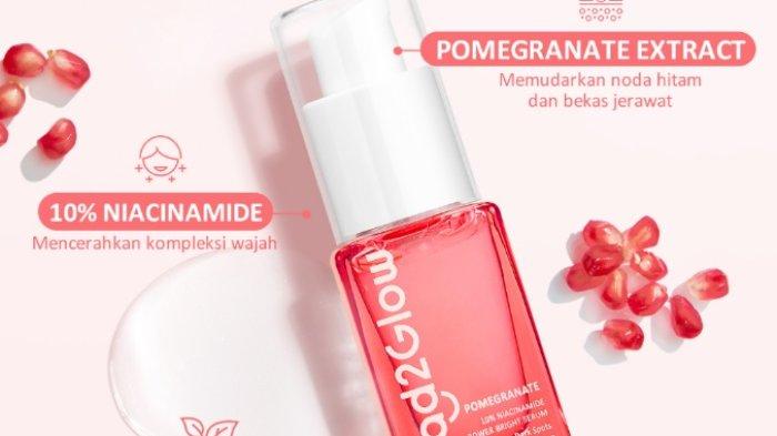 Glad2Glow Pomegranate 10 persen Niacinamide Power Bright White Serum 