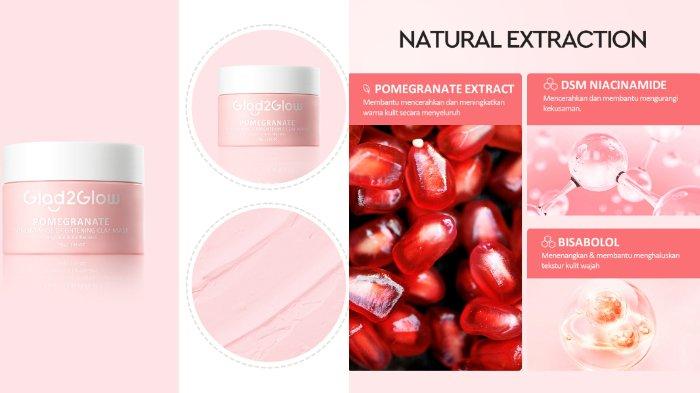 Glad2Glow Pomegranate Niacinamide Brightening Clay Mask 30 gram.