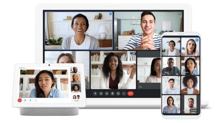 Ilustrasi aplikasi Google Meet yang tersedia di perangkat Desktop maupun Mobile