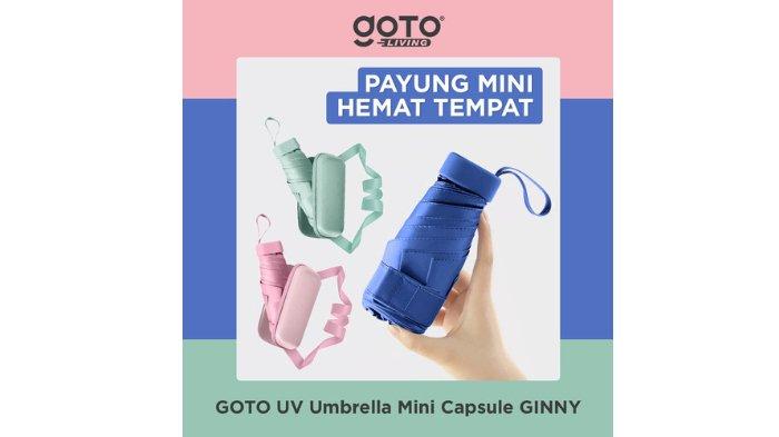 GOTO Ginny UV Umbrella Mini Capsule  dibekali dengan wadah penyimpanan.