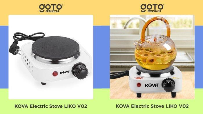 GOTO Kova Liko Kompor Listrik Mini berdesain ringkas, cocok untuk digunakan memasak di mana saja secara praktis.