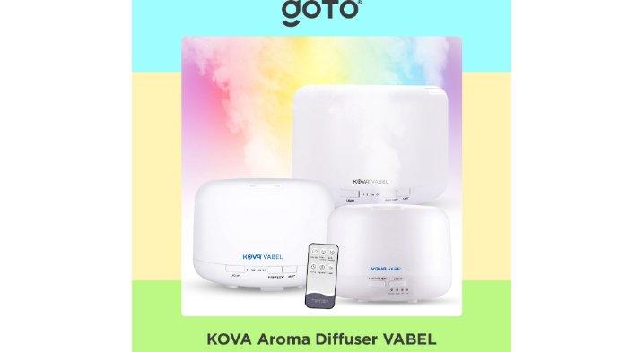 GOTO Kova Vabel Humidifier Diffuser Aroma hadir dengan 7 pilihan warna lampu LED cantik.