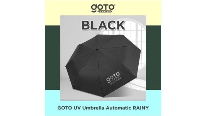 GOTO Rainy Payung Anti UV praktis dengan satu tombol penggunaan.