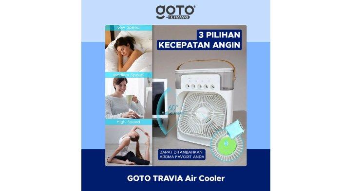 GOTO Travia Air Cooler Fan cocok untuk menyejukkan ruangan mungil secara mudah, lebih hemat daya.
