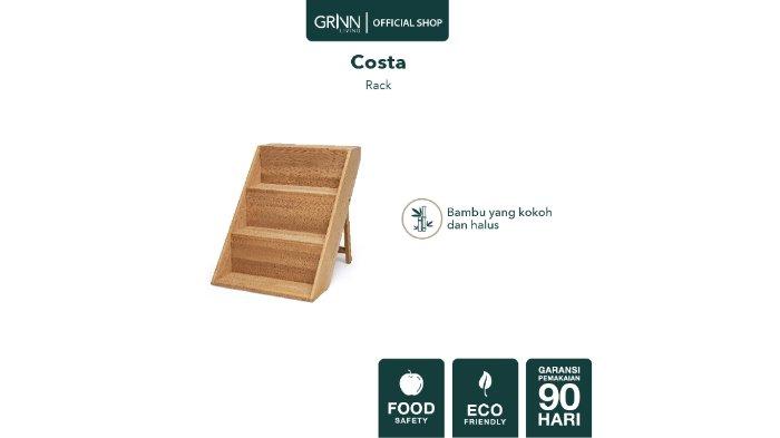 GRINN LIVING Costa Tempat Rak Bumbu Dapur Serbaguna 3 tingkat.