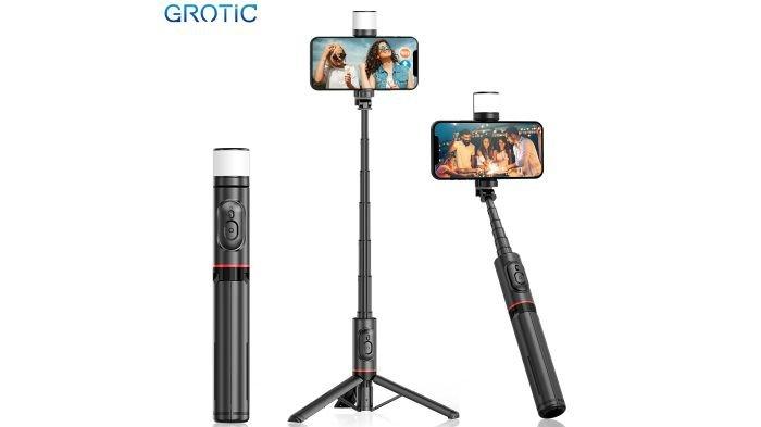 Ilustrasi tripod GROTIC Q12s yang juga bisa jadi monopod