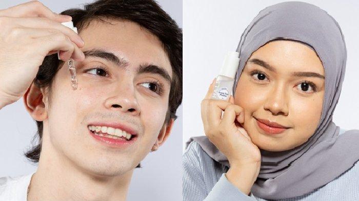 Ilustrasi mengaplikasikan serum yang mengandung Tranexamic Acid.