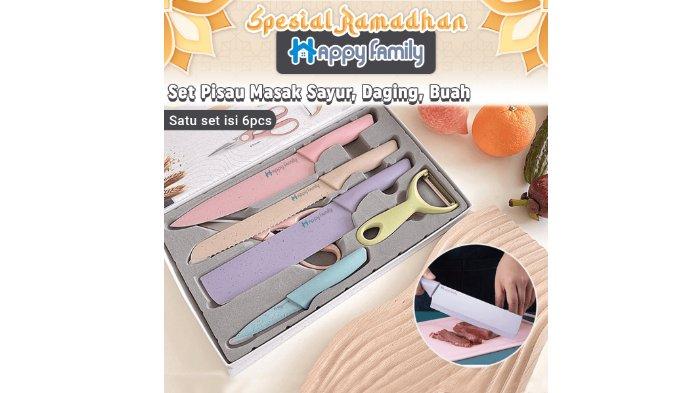 HappyFamily Pisau Dapur Set Gandum Jerami 6in1 