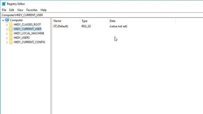 Ilustrasi jendela registry editor 