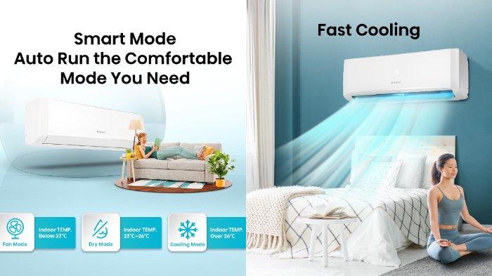 Hisense Air Conditioner 0.5Pk AN05CEG dibekali dengan fitur smart mode dan fast cooling