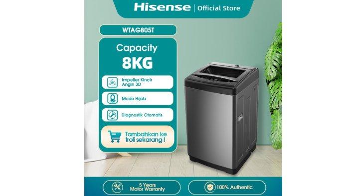 Hisense Mesin Cuci 1 Tabung Top Loading 8KG