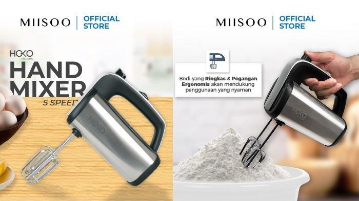 HOKO By MIISOO Hand Mixer Mini punya pegangan yang ergonomis, diklaim lebih nyaman digenggam