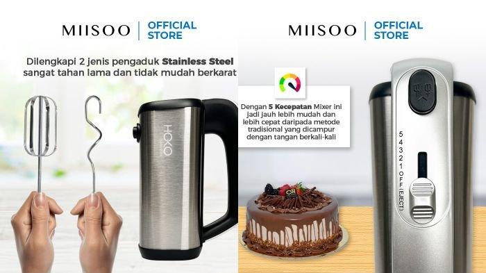 Desain HOKO By MIISOO Hand Mixer Mini, alat pengaduk moderen yang menawarkan lima tingkat kecepatan