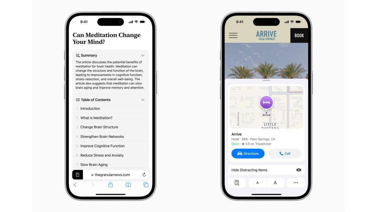 Ilustrasi tampilan browser Safari di iOS 18