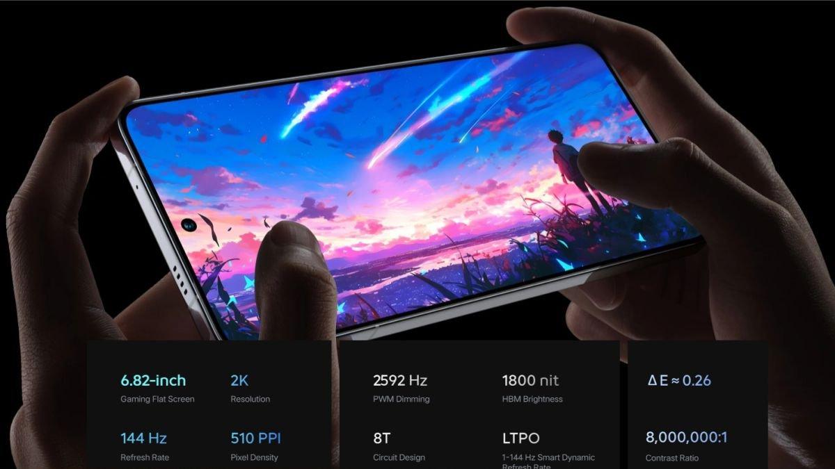 Spesifikasi layar iQOO 13. Layar iQOO 13 menggunakan AMOLED LTPO 2.0 berukuran 6,82 inci di mana materialnya menggunakan material Q10 terbaru yang dapat mencapai kecerahan (brightness) puncak 1.800 nits.