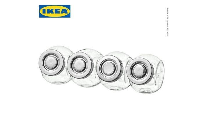 IKEA RAJTAN Stoples Bumbu Kaca Aluminium