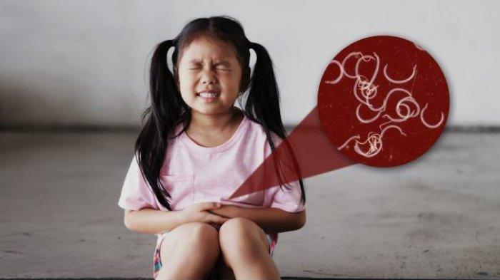 Ilustrasi anak mengalami cacingan.