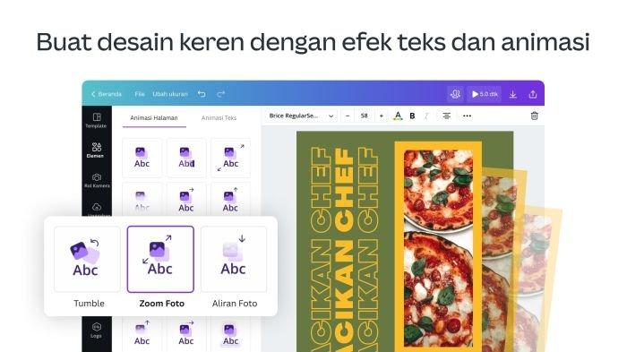 Ilustrasi pemakaian aplikasi Canva di HP Android