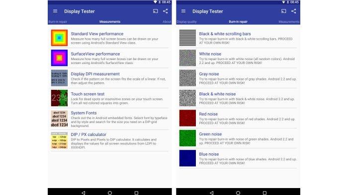 Ilustrasi tampilan aplikasi Display Tester