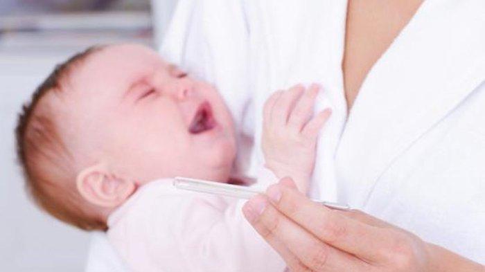 Ilustrasi bayi yang mengalami diare atau masalah pencernaan.
