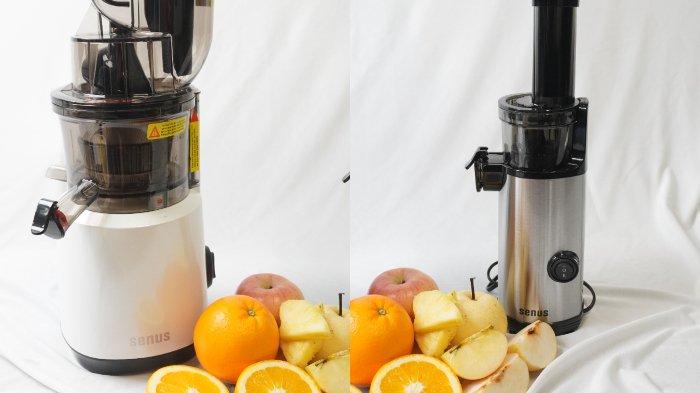 Ilustrasi bodi Senus Mini Slow Juicer dan Slow Juicer Pro.