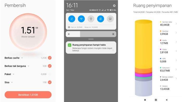 Ilustrasi ruang penyimpanan penuh di HP Android