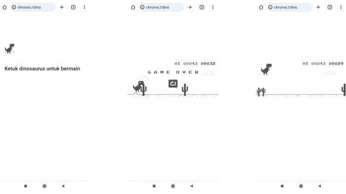 Ilustrasi game Dino yang bisa dimainkan di Google Chrome untuk menunggu koneksi internet pulih