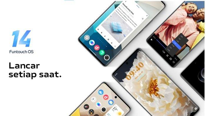 Ilustrasi HP vivo dengan Funtouch OS 14