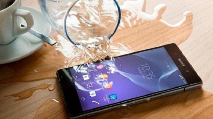 Ilustrasi HP terkena air, segera keringkan sebelum berujung pada kerusakan