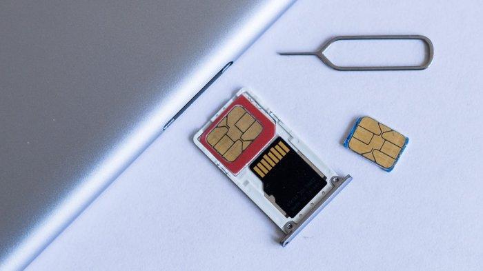 Ilustrasi kartu SIM dan memori yang dilepas dari HP