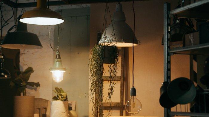 Ilustrasi nyala lampu sebuah ruangan di rumah