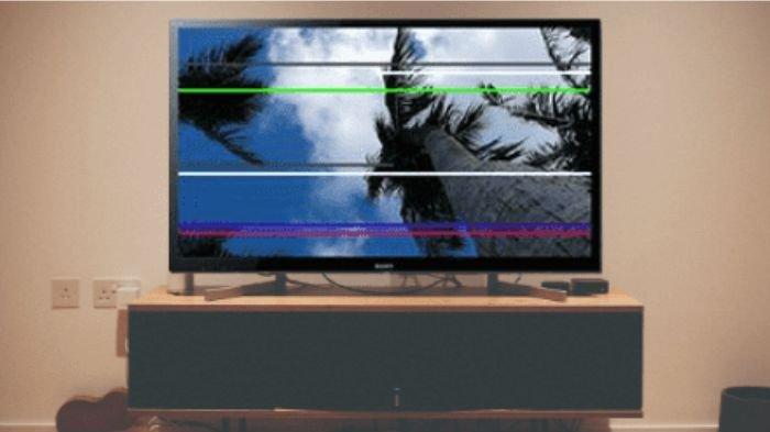 Ilustrasi layar TV LED bergaris, jika tidak ditangani akan menyebabkan kerusakan total pada televisi.