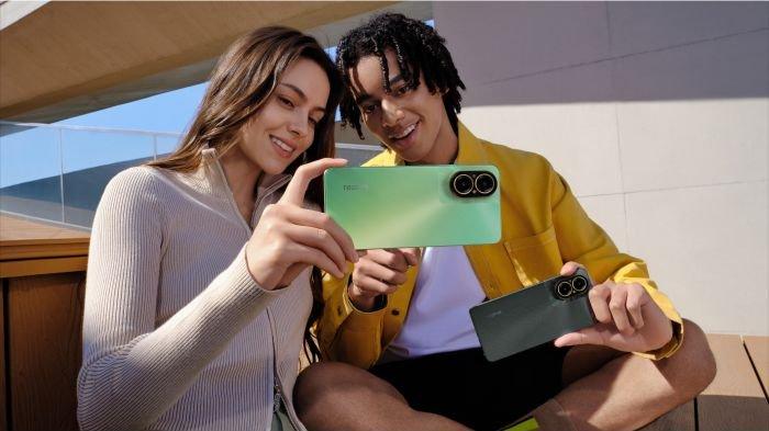 Ilustrasi memotret foto dengan kamera realme C67
