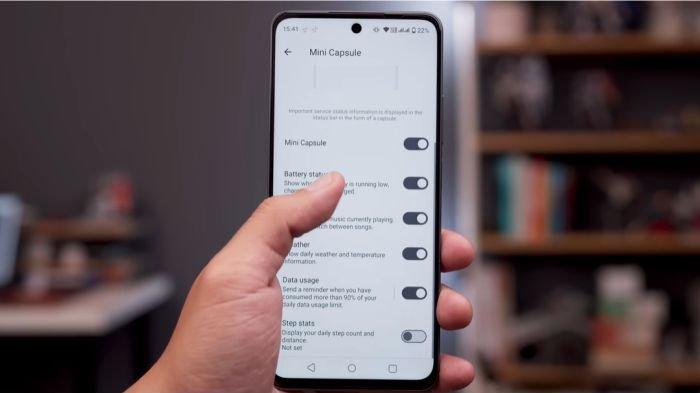 Ilustrasi mengaktifkan fitur Mini Capsule 2.0 di HP realme C67