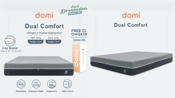 Ilustrasi penggunaan Domi All New Dual Comfort Mattress 24cm untuk kenyamanan tidur.