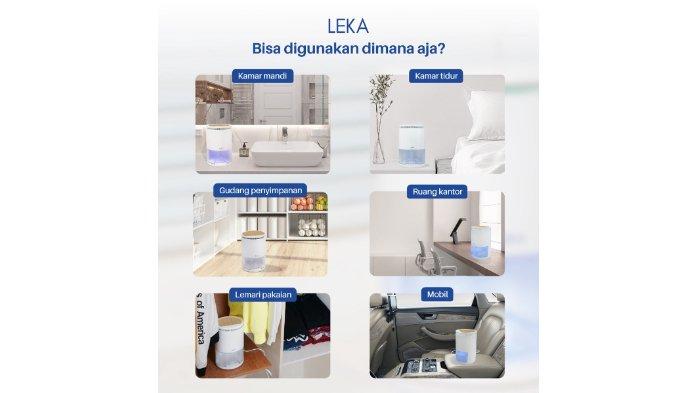 Ilustrasi penggunaan Ilustrasi LEKA DH6221 Dehumidifier.