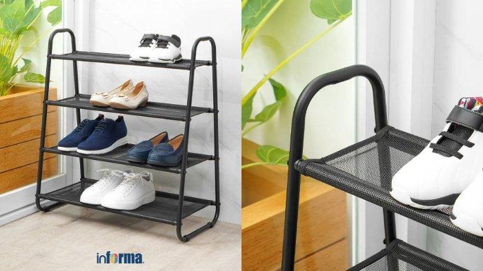 Ilustrasi penggunaan Informa Benneth Rak Sepatu 4 Tingkat.