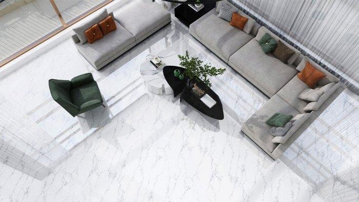 Ilustrasi rumah dengan lantai granit yang tampak lebih elegan dengan motif tampak lebih alami.
