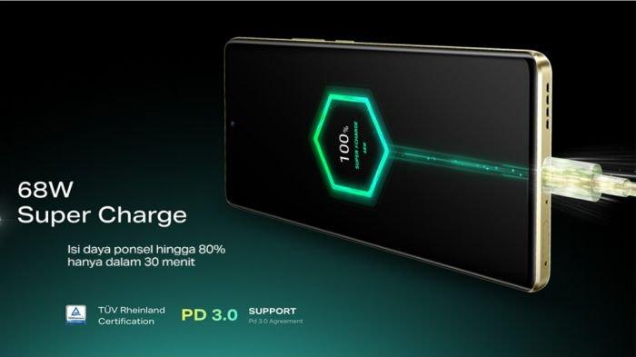 Bukan hanya baterai jumbo 5000 mAh, sektor daya Infinix ZERO 30 5G juga didukung fitur Fast Charging 68 watt