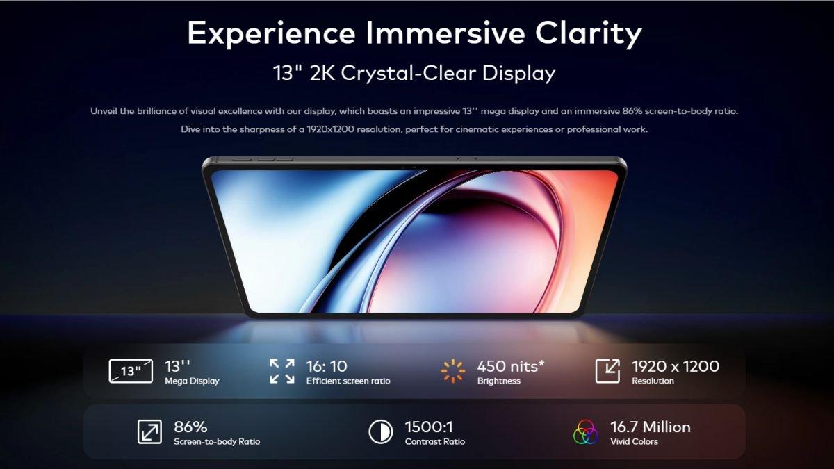 Ilustrasi layar itel VistaTab 30 Pro