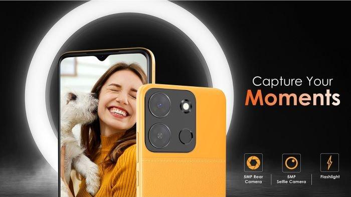 Desain dan modul kamera di punggung belakang itel A05s
