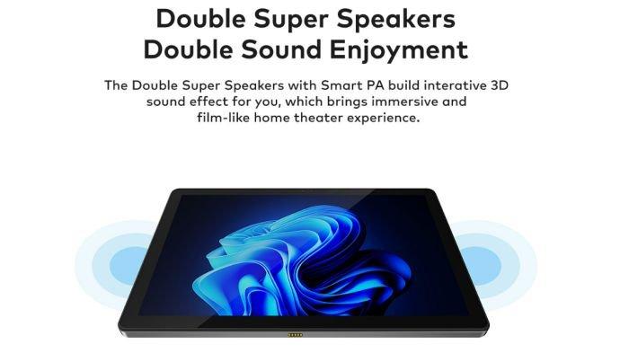 Layar luas itel PAD 2 didukung performa dual speaker stereo