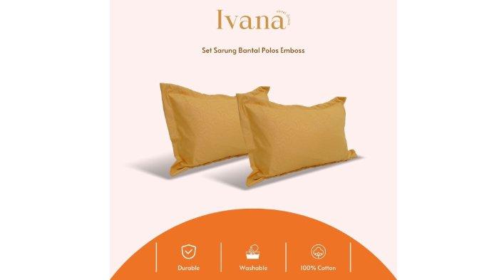 IVANA Set 2pcs Sarung Bantal Polos Emboss Premium