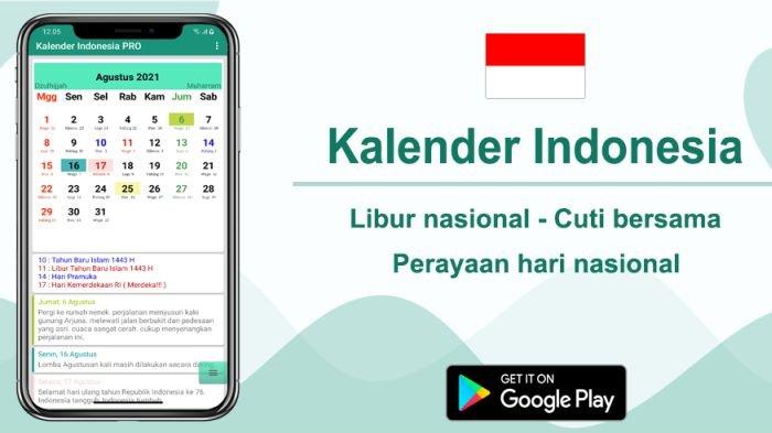 Aplikasi Kalender Indonesia yang bisa dipasang di HP Android