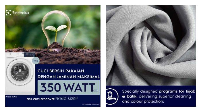 Keunggulan Electrolux Mesin Cuci Front Loading UltimateCare 300 yang hemat listrik dan memiliki mode cuci untuk batik dan hijab