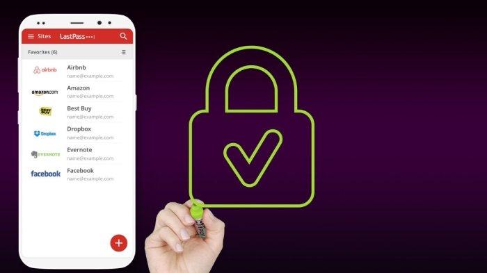 Ilustrasi Password Manager Android aplikasi